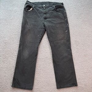 Dickies Genuine Work Pants Men 36x30 Black Carpenter Utility Workwear Distressed